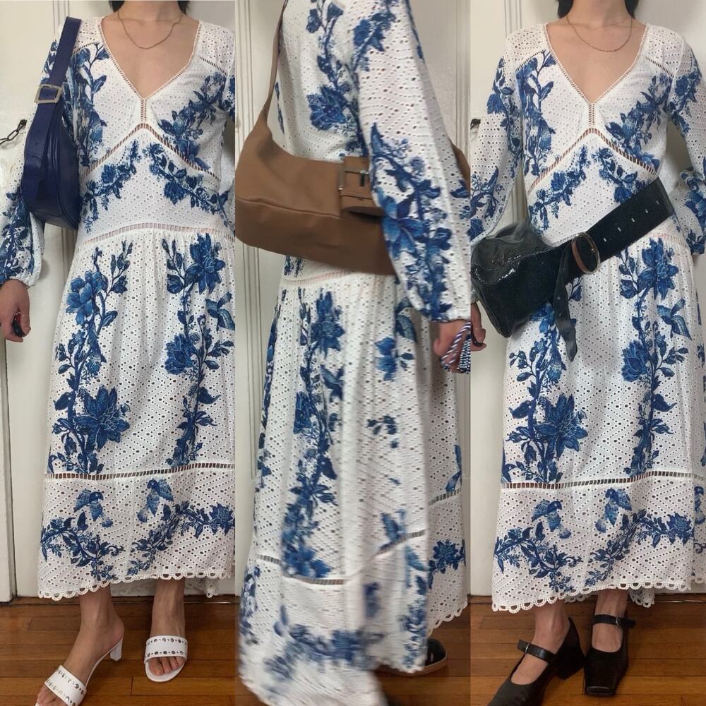 Farm rio eyelet floral maxi dress